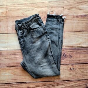 Judy Blue High Rise Skinny Stretch Jeans Gray Distressed Womens 15/32  JB88165